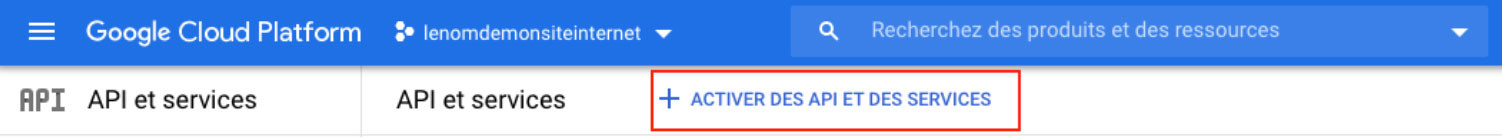 Google Maps sur-mesure - activer des api et des services