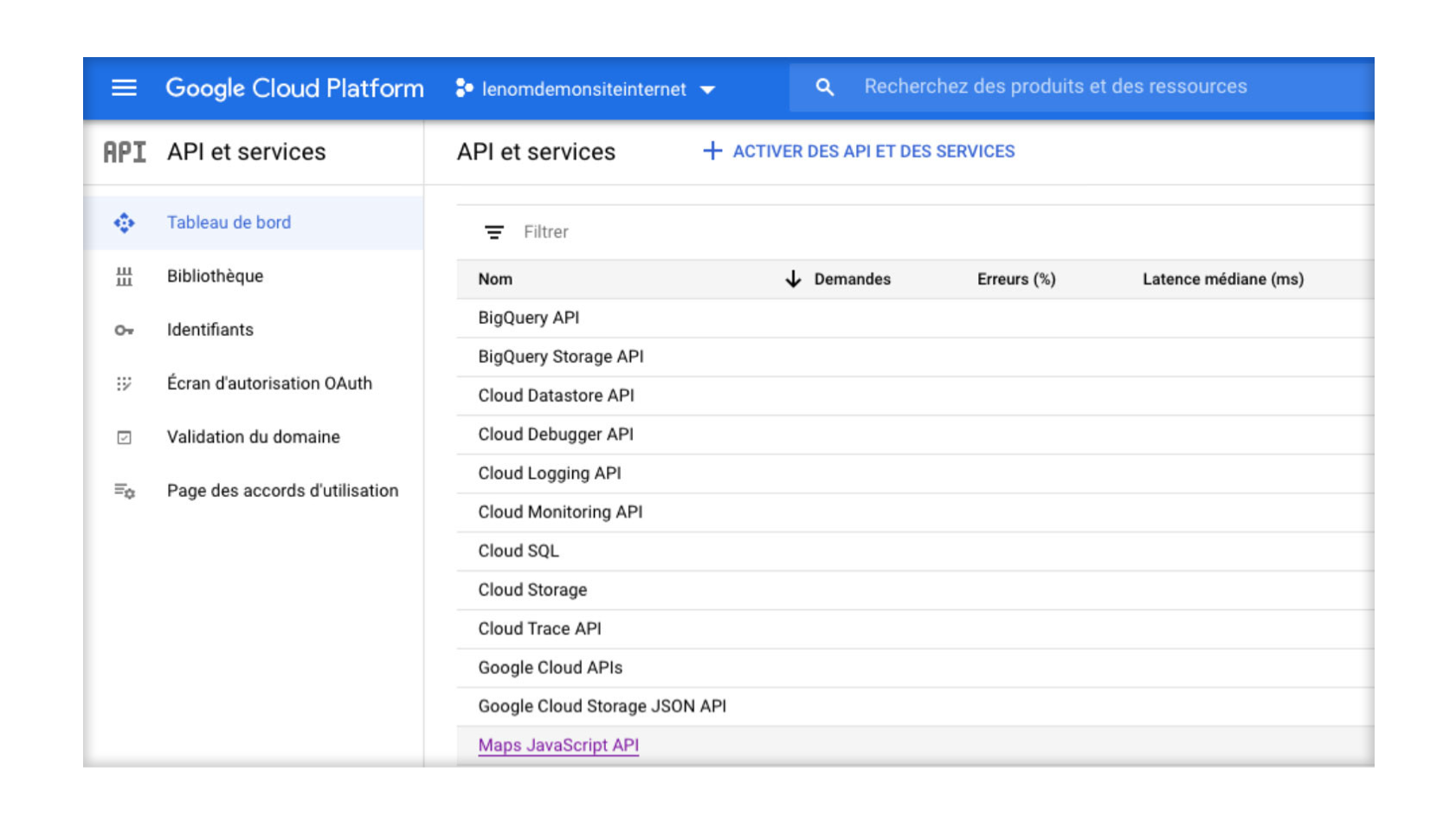 Gestion des quotas liés à la clé API